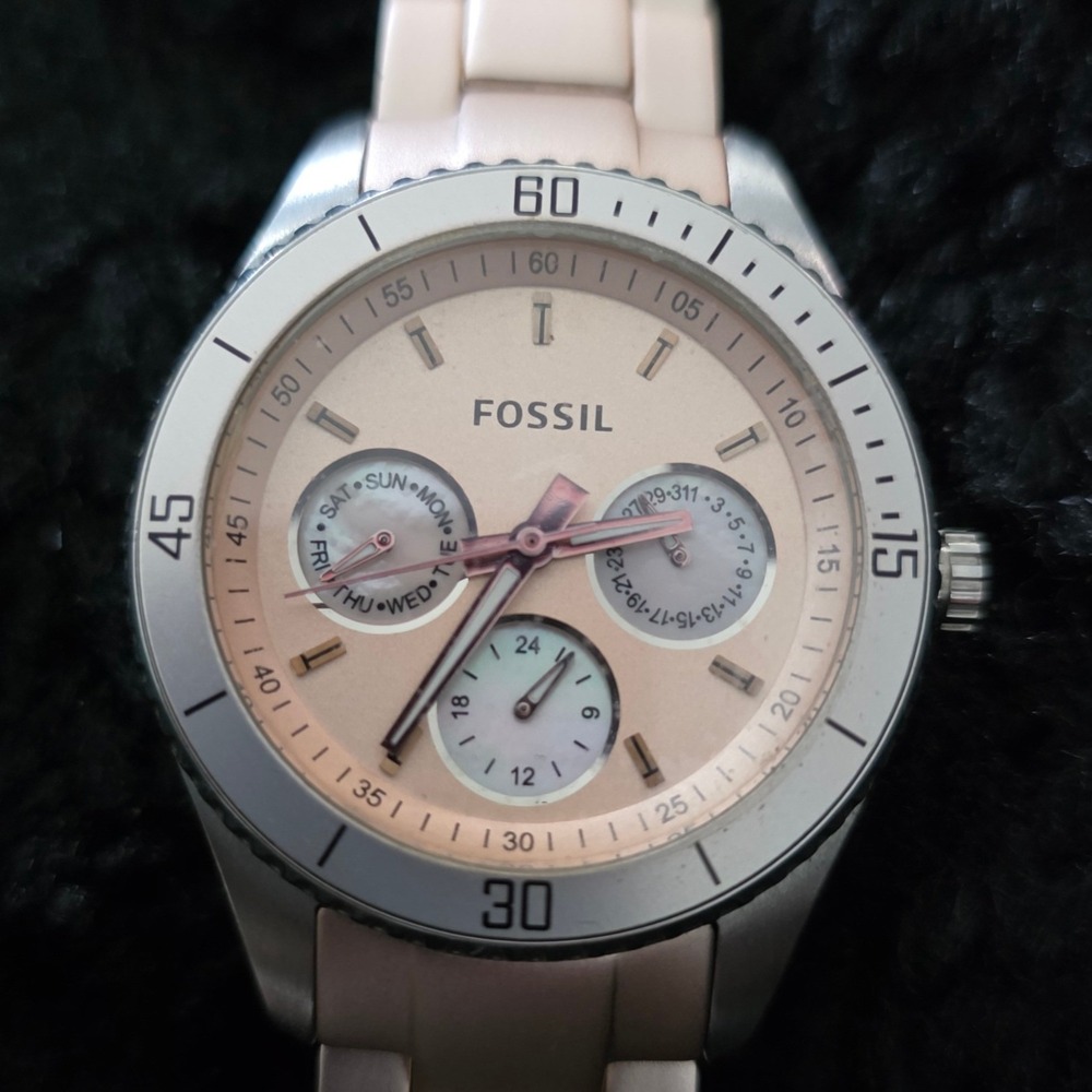 Fossil ES3037 Stella Chronograph Stella Blush Stainless Steel Bracelet Watch 37m - Picture 8 of 12